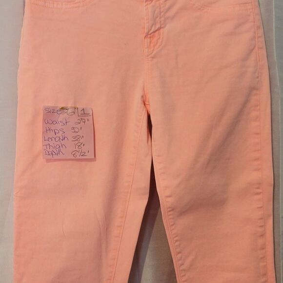 * * J.BRAND pink/peach light stretchy Skinny Leg Mid Rise Jeans Final Discount - Picture 3 of 13